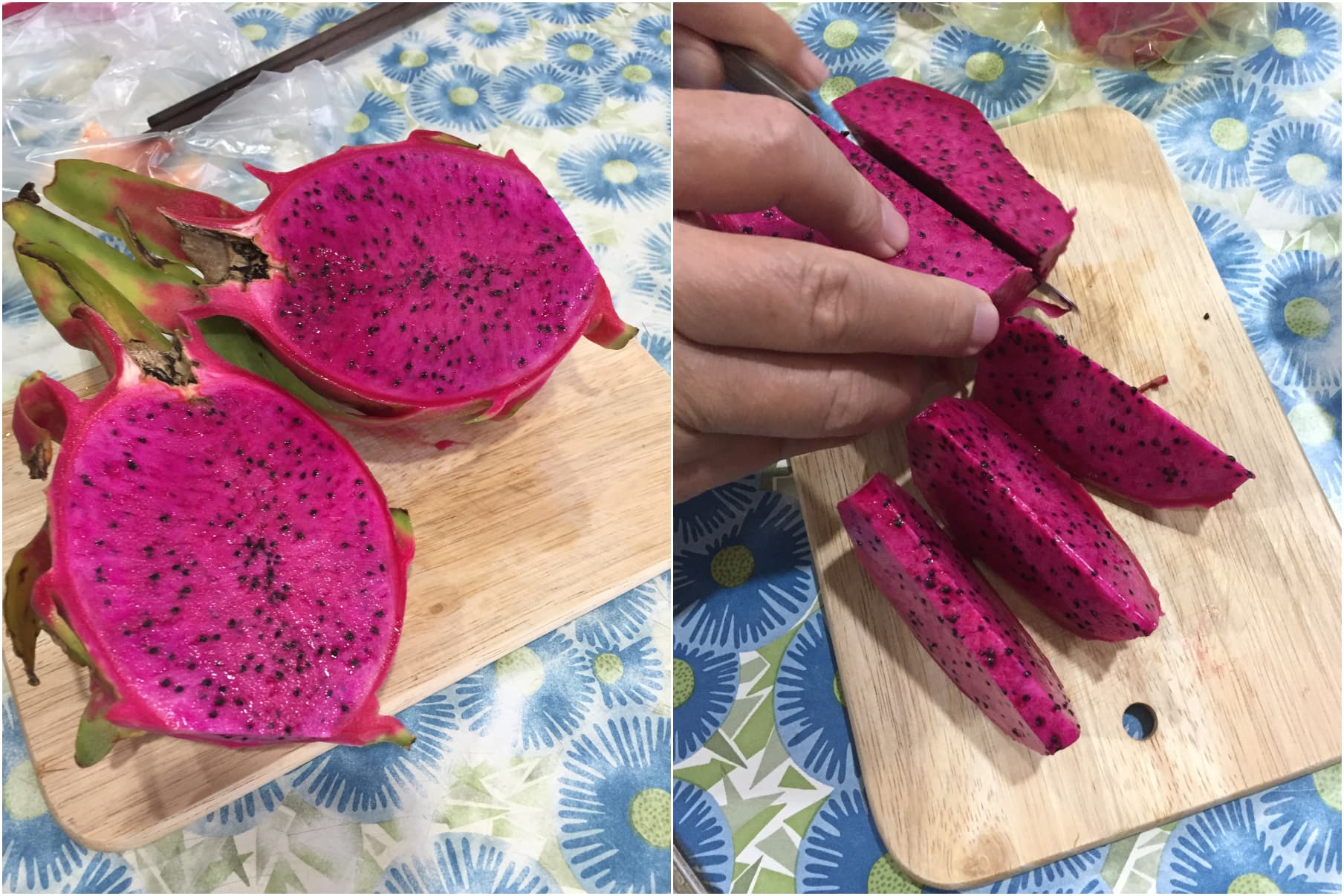 how to cut dragon fruit