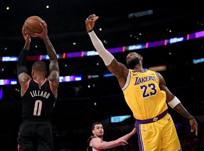 portland trail blazers vs lakers match player stats